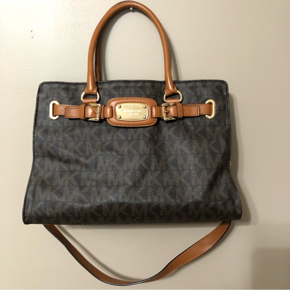 Michael Kors large Hamilton Logo Brown satchel